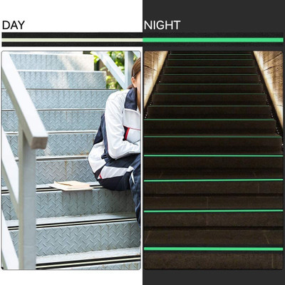DN BROTHERS Anti Slip Tape with Glow in the Dark, Non Skid Glow Safety Tape DN399 49.010107 mm x 5 m Black Glow Reflective Tape(Pack of 1)