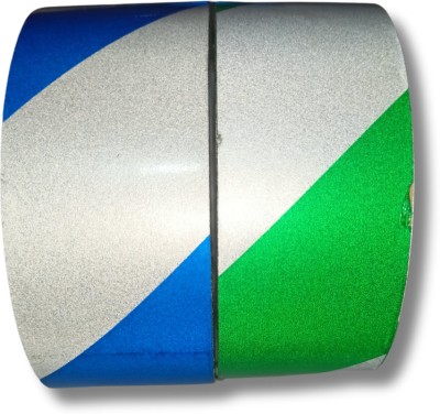 hari Reflective tape for car & bike Bluewhite Greenwhite 50 mm x 5 m Blue, Green Reflective Tape(Pack of 2)