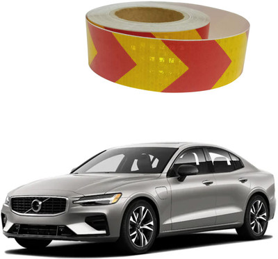 Shopone Arrow Reflective Tape Waterproof for Vehicles Safety For S60 0.5 mm x 5 m Yellow, Red Reflective Tape(Pack of 1)