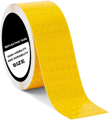 dsq 2-Inch-High Intensity Waterproof Warning Reflective Radium Tape 48 mm x 5 m Yellow Reflective Tape(Pack of 1)