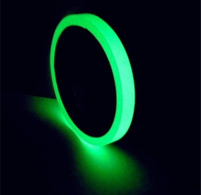 GlowTail Radium Luminous Self-Adhesive Tape Safety Warning Security Stage Home Decoration 12 mm x 45 m Night Glow Reflective Tape(Pack of 1)