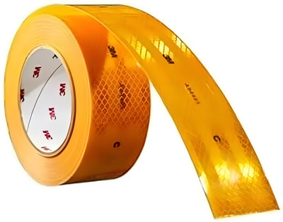 Darshana 3M 2 inch (50.8 mm) Width x 20 Feet High Intensity Warning Retro Reflective Tap 50.8 mm x 3 m Yellow Reflective Tape(Pack of 1)