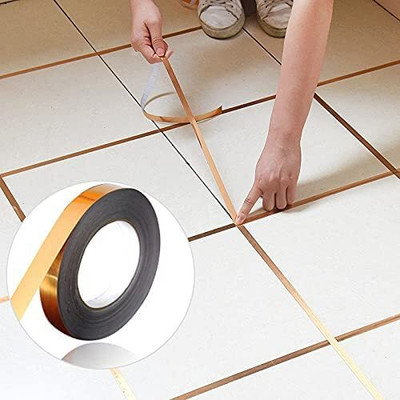 beautiloon sealing tape waterproof Home Tile Decoration Mildewproof Gap WATERPROOF TAPE (Manual)(Set of 1, Gold)