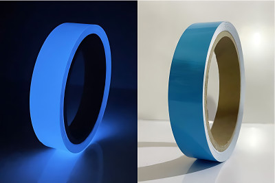 Bellveen Luminious Adhesive Tape Dispenser Glow in Dark Anti Slip Tape (Manual)(Set of 1, Blue)
