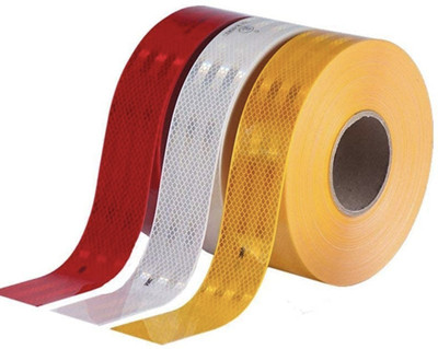 SFS SFS003 50 mm x 10 m YELLOW, RED, WHITE Reflective Tape(Pack of 3)