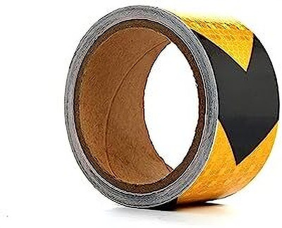 SUPERMALL 2 Inch High Intensity Arrow Safety Warning Reflective Tape 50.8 mm x 5 m yellow and black Reflective Tape(Pack of 1)