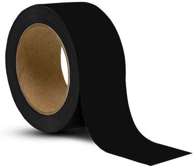 Crewbolt Manual Application Floor marking Black 2 Inch 25 MTR 50 mm x 25 m Black Reflective Tape(Pack of 1)