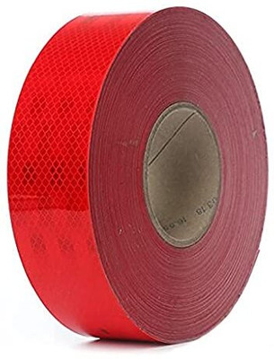 SHINY 2 Inch X 10 Meter High Intensity Waterproof Warning Reflective Radium Tape Red 50.8 mm x 10 m Red Reflective Tape(Pack of 1)