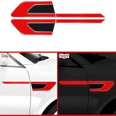 Obvie ar High Intensity Reflective Stickers Car Side Marker Bumper Fender Safety Warning Sticker Universal Strong Reflective Warning Scratches Protector Stickers for Car Night Visibility 51 mm x 0.31 m Red Reflective Tape(Pack of 1)