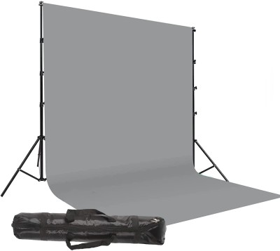 PIXSO 8X12 Grey Backdrop Photography Stand Background Kit Portable Foldable With Bag Reflector