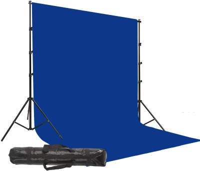 PIXSO 8X12 Blue Backdrop Photography Stand Background Kit Portable Foldable With Bag Reflector