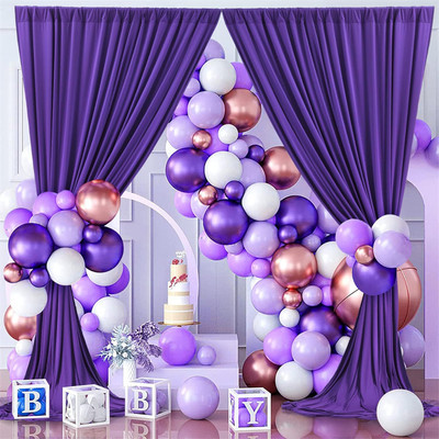 Vistook 20x10FT Wrinkle Free Decoration Backdrop Purple Curtain 5x10 (4 Panels) Reflector