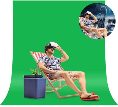 SNAPCLICK 8x4FT SMART GREEN SCREEN PHOTO VIDEO BACKGROUND CURTAIN. BACKDROP CHROMAKEY. Reflector