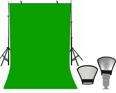 Stookin 8x10 Green Color Photography Studio Backdrop for Event Shoot (Free Bounce Card) Reflector
