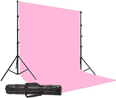 PIXSO 8X12 Pink Backdrop Photography Stand Background Kit Portable Foldable With Bag Reflector