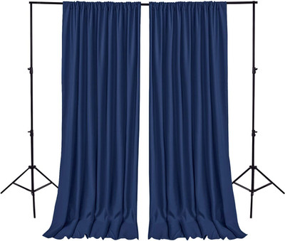 Stookin Nevy blue Decoration Backdrop Curtain Background Wedding Parties 4x8Ft Set of 2 Reflector