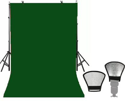 Stookin 8x20 Dark Green Color Photography Studio Backdrop for (Free Bounce Card) Reflector