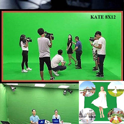 Kate 8x12 green screen clip backdrop for background. Reflector
