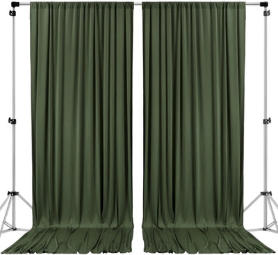Stookin olive Decoration Backdrop Curtain Background Wedding Parties 5x12Ft (Set of 2) Reflector