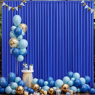 Stookin 4x10 RoyalBlue 2penal Backdrop Curtain -Wrinkle-Free Polyester Photography Reflector