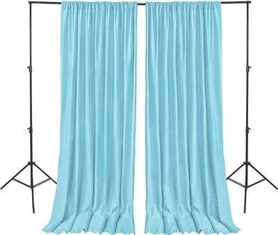 Stookin 4X8 Sky blue Backdrop Curtain 2 Panels-Wrinkle-Free Polyester Photography Reflector