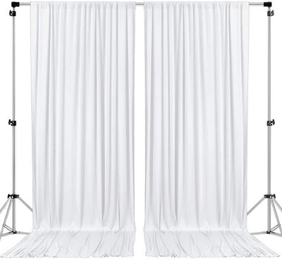 Cam cart White Decoration Backdrop Curtain Background Wedding Parties 4x10Ft (Set of 2) Reflector