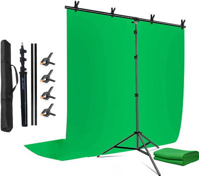 PICPRO 9ft x 6ft T-Shaped Background Photography & Videography Stand With Green Screen Reflector
