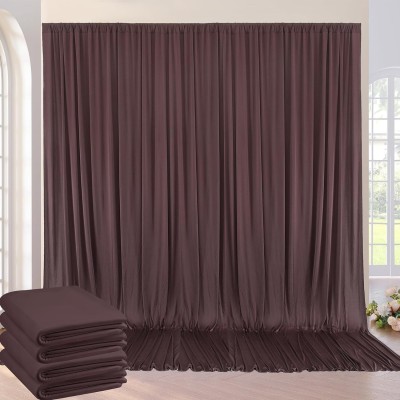 Vistook 20x12FT Wrinkle Free Decoration Backdrop Brown Curtain 5x12 (4 Panels) Reflector