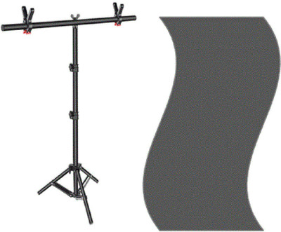 Vistook 6x9FT Dark Grey Decoration Curtain T-Shaped Stand Photo Studio With Croma Screen Reflector