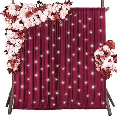 Windrop Solutions Maroon Decoration Backdrop Curtain Background Wedding Parties 4x10Ft.| Set of 2 Reflector