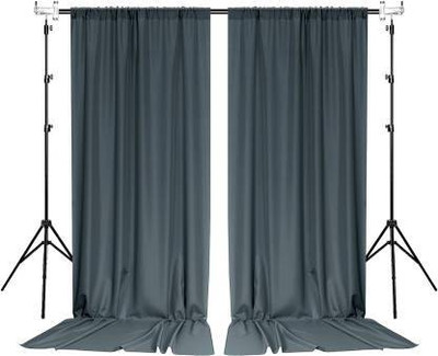 VK Vistook Dark grey Decoration Backdrop Curtain Background Wedding Parties 5x12Ft Set of 2 Reflector