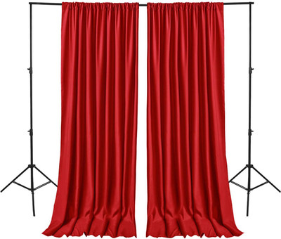 Vistook 5x10FT Decoration Backdrop Red Curtain Drapes Backdrop Panels Background Reflector
