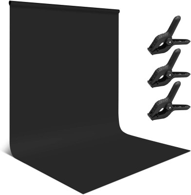 MVPRO 8 x12FT.Black Ultra Thick LEKERA Backdrop Background Photo Light Studio & 3 Clip Reflector