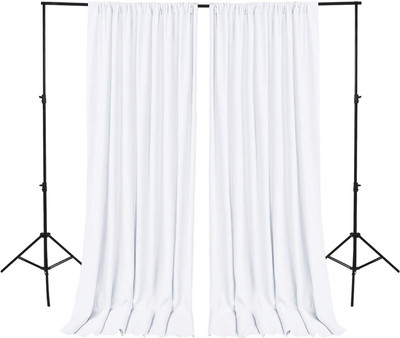 Vistook 5x10FT Decoration Backdrop White Curtain Drapes Backdrop Panels Background Reflector