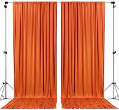 Cam cart Orange Decoration Backdrop Curtain Background Wedding Parties 4x8Ft (Set of 2) Reflector