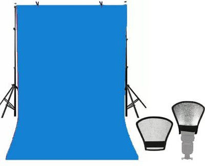 Stookin 8x10 Sky Blue Color Photography Studio Backdrop for Shoot (Free Bounce Card) Reflector