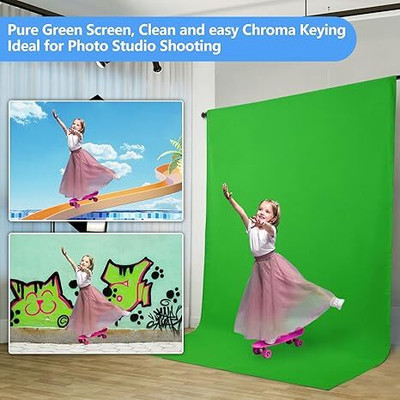 VRITASH 8X12FT Green Screen Background Backdrop Indoor YouTube Videos Reflector