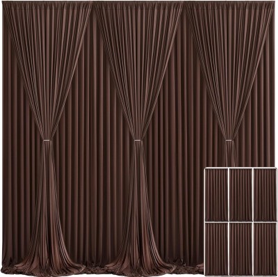 Vistook 30x12FT Wrinkle Wrinkle Free Decoration Backdrop Brown Curtain 5x12 (6 Panels) Reflector