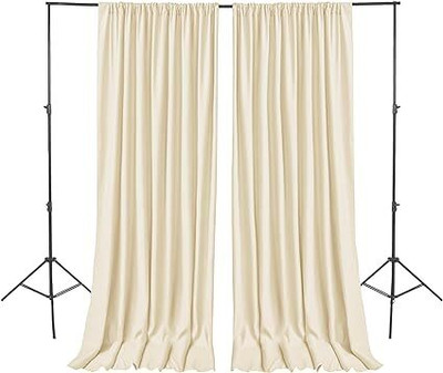 Stookin 4X 8FT Biege Backdrop 2 Panels-Wrinkle-Free Polyester Wedding Party Photography Reflector