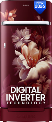 Samsung 189 L Direct Cool Single Door 5 Star Refrigerator with Base Drawer(Midnight Blossom Red, RR21H2H25RZ/HL)