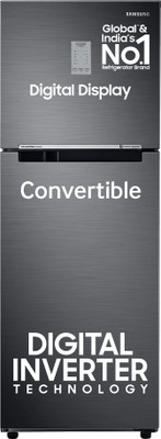Samsung 236 L Frost Free Double Door 3 Star Convertible Refrigerator  with Digital Inverter and Display(Black DOI, RT28C3733B1/HL)