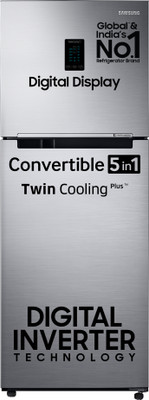 Samsung 301 L Frost Free Double Door 2 Star Convertible Refrigerator(Elegant Inox, RT34C4522S8/HL)