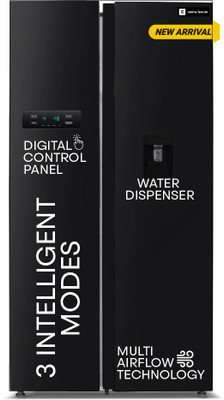 realme TechLife 584 L Frost Free Side by Side Refrigerator  with Water Dispenser, Farm Fresh Technology, and Digital Control Panel(Black, 584MS025RMBD)