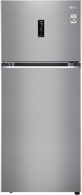 LG 423 L Frost Free Double Door Top Mount 3 Star Convertible Refrigerator(Shiny Steel, GL-T422VPZX)