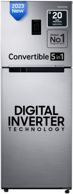 SAMSUNG 301 L Frost Free Double Door 2 Star Convertible Refrigerator(Elegant Inox, RT34C4542S8/HL)