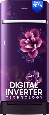 Samsung 189 L Direct Cool Single Door 5 Star Refrigerator with Base Drawer(CAMLLIA PURPLE, RR21H2H25CR/HL)