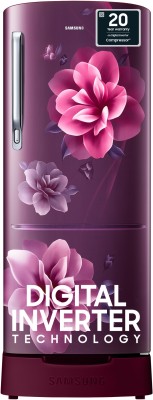 SAMSUNG 183 L Direct Cool Single Door 4 Star Refrigerator with Base Drawer with Digital Inverter(Camellia Purple, RR20C1824CR/HL)