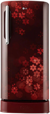 LG 204 L Direct Cool Single Door 5 Star Refrigerator with Base Drawer(Scarlet Quartz, GL-D211HSQZ)