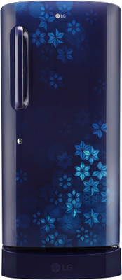 LG 215 L Direct Cool Single Door 3 Star Refrigerator with Base Drawer(Blue Quartz, GL-D221ABQD)