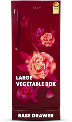 CANDY 190 L Direct Cool Single Door 4 Star Refrigerator with Base Drawer  with Energy efficient ,Jumbo Fruit and vegetable Box(Red Rose, CSD2004DRF)
